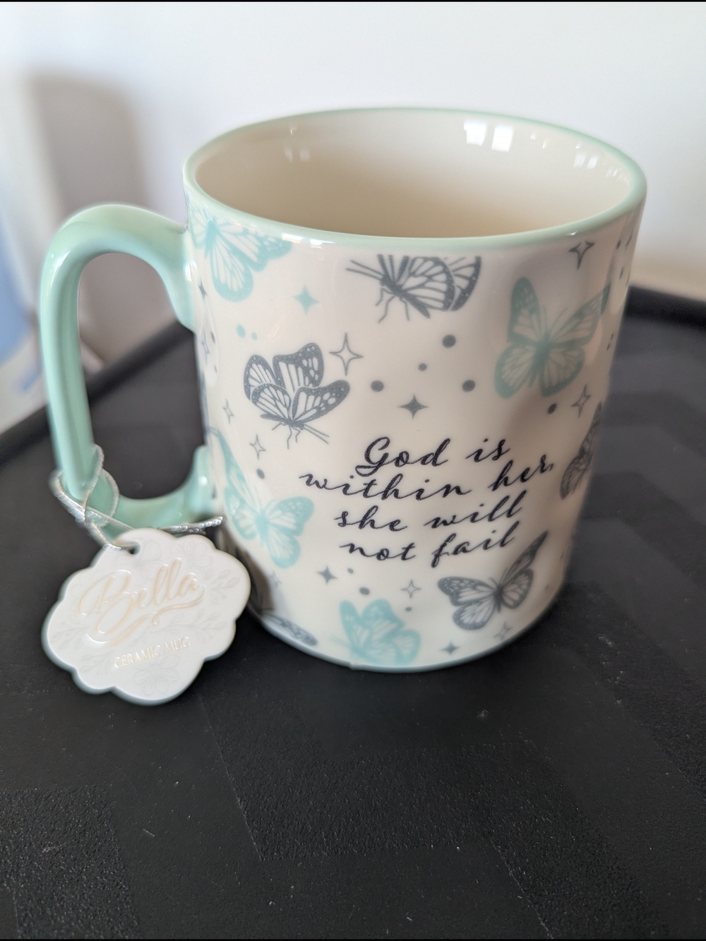 RESERVED Inspirational Butterfly Ceramic Mug She Will Not Fail